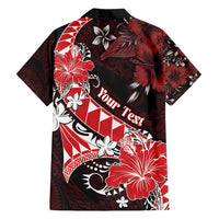 Personalised Hawaii Valentine Day Family Matching Summer Maxi Dress and Hawaiian Shirt Polynesian Hibiscus Art Style Red LT05 - Polynesian Pride