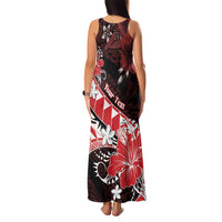 Personalised Hawaii Valentine Day Family Matching Tank Maxi Dress and Hawaiian Shirt Polynesian Hibiscus Art Style Red LT05 - Polynesian Pride