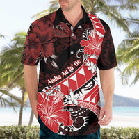 Personalised Hawaii Valentine Day Hawaiian Shirt Polynesian Hibiscus Art Style Red LT05 - Polynesian Pride