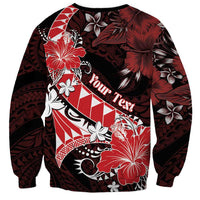 Personalised Hawaii Valentine Day Sweatshirt Polynesian Hibiscus Art Style Red LT05 - Polynesian Pride