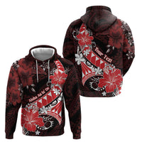 Personalised Hawaii Valentine Day Zip Hoodie Polynesian Hibiscus Art Style Red LT05 - Polynesian Pride