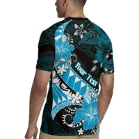 Personalised Hawaii Valentine Day Rugby Jersey Polynesian Hibiscus Art Style Turquoise LT05 - Polynesian Pride