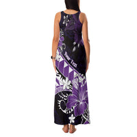 Personalised Hawaii Valentine Day Family Matching Tank Maxi Dress and Hawaiian Shirt Polynesian Hibiscus Art Style Purple LT05 - Polynesian Pride