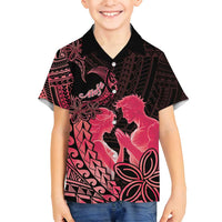 Alofa Samoa Valentine Red Family Matching Long Sleeve Bodycon Dress and Hawaiian Shirt Love Is The Greatest Thing LT05 Son's Shirt Red - Polynesian Pride