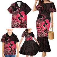 Alofa Samoa Valentine Red Family Matching Mermaid Dress and Hawaiian Shirt Love Is The Greatest Thing LT05 - Polynesian Pride