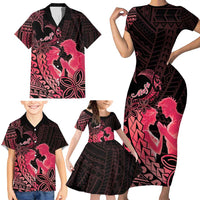 Alofa Samoa Valentine Red Family Matching Short Sleeve Bodycon Dress and Hawaiian Shirt Love Is The Greatest Thing LT05 - Polynesian Pride