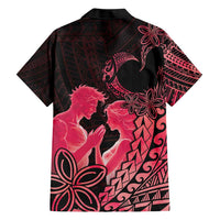Alofa Samoa Valentine Red Family Matching Short Sleeve Bodycon Dress and Hawaiian Shirt Love Is The Greatest Thing LT05 - Polynesian Pride