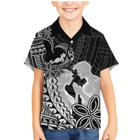 Alofa Samoa Valentine Black Family Matching Mermaid Dress and Hawaiian Shirt Love Is The Greatest Thing LT05 Son's Shirt Black - Polynesian Pride