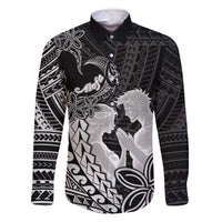 Alofa Samoa Valentine Black Family Matching Off The Shoulder Long Sleeve Dress and Hawaiian Shirt Love Is The Greatest Thing LT05 - Polynesian Pride