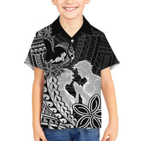 Alofa Samoa Valentine Black Family Matching Short Sleeve Bodycon Dress and Hawaiian Shirt Love Is The Greatest Thing LT05 Son's Shirt Black - Polynesian Pride