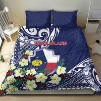 Wake Island Bedding Set Tribal Pattern With Hibiscus Flowers