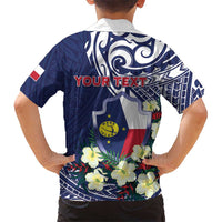 Personalised Wake Island Family Matching Mermaid Dress and Hawaiian Shirt Tribal Pattern With Hibiscus Flowers LT05 - Polynesian Pride