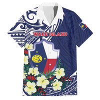 Personalised Wake Island Family Matching Puletasi and Hawaiian Shirt Tribal Pattern With Hibiscus Flowers