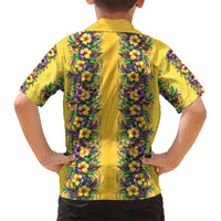 Aloha Hawaii Mardi Gras Family Matching Mermaid Dress and Hawaiian Shirt Gold Style LT05 - Polynesian Pride