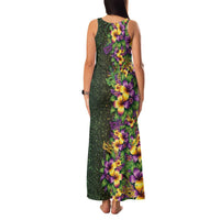 Hawaii Mardi Gras Family Matching Tank Maxi Dress and Hawaiian Shirt Tropical Flowers Glitter Style LT05 - Polynesian Pride