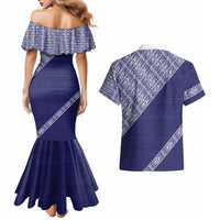 Tonga Queen Salote College Couples Matching Mermaid Dress and Hawaiian Shirt 100 Years Anniversary Navy Color LT05 - Polynesian Pride