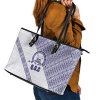 Tonga Queen Salote College Leather Tote Bag 100 Years Anniversary White Color