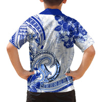 Polynesia Paisley Family Matching Off Shoulder Long Sleeve Dress and Hawaiian Shirt Mix Navy Polynesian Pattern LT05 - Polynesian Pride