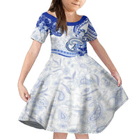 Polynesia Paisley Kid Short Sleeve Dress Mix Navy Polynesian Pattern LT05 KID Navy - Polynesian Pride