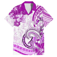 Polynesia Paisley Family Matching Summer Maxi Dress and Hawaiian Shirt Mix Pink Polynesian Pattern LT05 Dad's Shirt - Short Sleeve Pink - Polynesian Pride