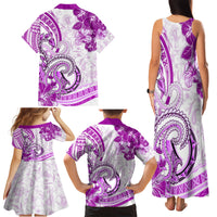 Polynesia Paisley Family Matching Tank Maxi Dress and Hawaiian Shirt Mix Pink Polynesian Pattern LT05 - Polynesian Pride