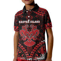 Personalised Easter Island Kid Polo Shirt Polynesian Pattern Emblem