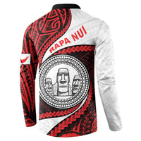 Easter Island Button Sweatshirt Moai Statues Polynesian Style