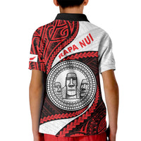 Easter Island Kid Polo Shirt Moai Statues Polynesian Style