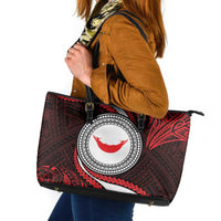 Easter Island Leather Tote Bag Moai Statues Polynesian Style