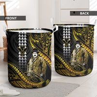Hawaii Kuhio The Citizen Prince Laundry Basket Gold Polynesian Tribal Tattoo