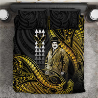 Hawaii Kuhio The Citizen Prince Bedding Set Gold Polynesian Tribal Tattoo