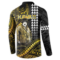 Hawaii Kuhio The Citizen Prince Button Sweatshirt Gold Polynesian Tribal Tattoo