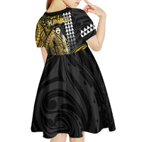 Hawaii Kuhio The Citizen Prince Kid Short Sleeve Dress Gold Polynesian Tribal Tattoo