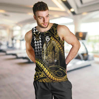 Hawaii Kuhio The Citizen Prince Men Tank Top Gold Polynesian Tribal Tattoo