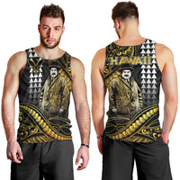 Hawaii Kuhio The Citizen Prince Men Tank Top Gold Polynesian Tribal Tattoo