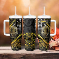 Hawaii Kuhio The Citizen Prince Tumbler With Handle Gold Polynesian Tribal Tattoo