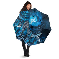 New Zealand Matariki Umbrella Maori Koru With Humpback Whale Blue