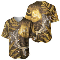 New Zealand Matariki Baseball Jersey Maori Koru With Humpback Whale Gold