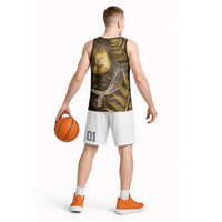 New Zealand Matariki Basketball Jersey Maori Koru With Humpback Whale Gold