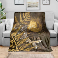 New Zealand Matariki Blanket Maori Koru With Humpback Whale Gold