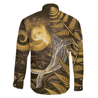 New Zealand Matariki Family Matching Long Sleeve Bodycon Dress and Hawaiian Shirt Maori Koru With Humpback Whale Gold LT05 - Polynesian Pride