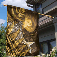 New Zealand Matariki Garden Flag Maori Koru With Humpback Whale Gold