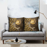 New Zealand Matariki Pillow Cover Maori Koru With Humpback Whale Gold