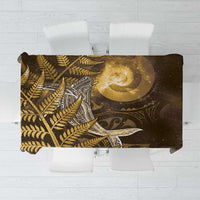 New Zealand Matariki Tablecloth Maori Koru With Humpback Whale Gold