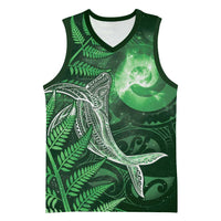 New Zealand Matariki Basketball Jersey Maori Koru With Humpback Whale Green