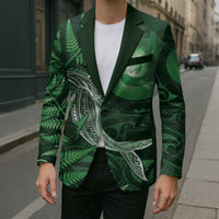New Zealand Matariki Blazer Maori Koru With Humpback Whale Green