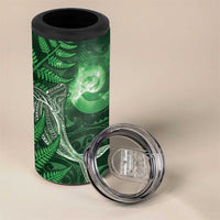 New Zealand Matariki 4 in 1 Can Cooler Tumbler Maori Koru With Humpback Whale Green