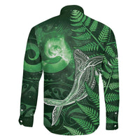 New Zealand Matariki Family Matching Puletasi and Hawaiian Shirt Maori Koru With Humpback Whale Green LT05 - Polynesian Pride