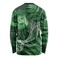 New Zealand Matariki Long Sleeve Shirt Maori Koru With Humpback Whale Green