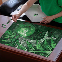 New Zealand Matariki Puzzle Maori Koru With Humpback Whale Green